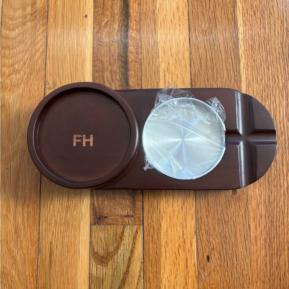 Wooden Cigar Holder - Engraved FH